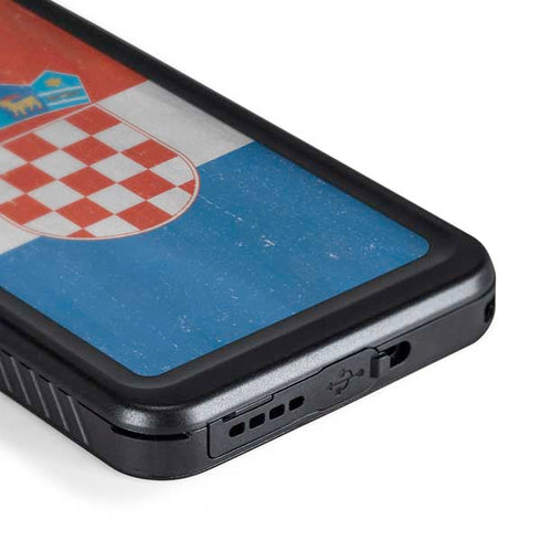 Croatia Flag Distressed Galaxy S24 Plus Waterproof Case